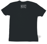 CROW T-Shirt Gray Print on Black Tee Rear