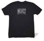 CROW T-Shirt Gray Print on Black Tee FRONT Pic