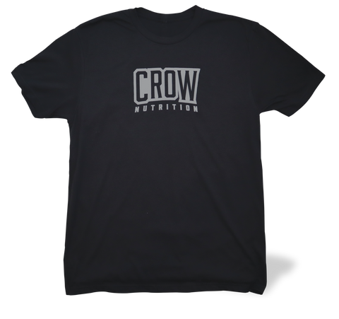CROW T-Shirt Gray Print on Black Tee Front
